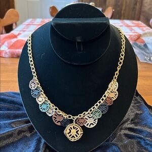 Bold Elements Gold and Multicolor Pendant Necklace